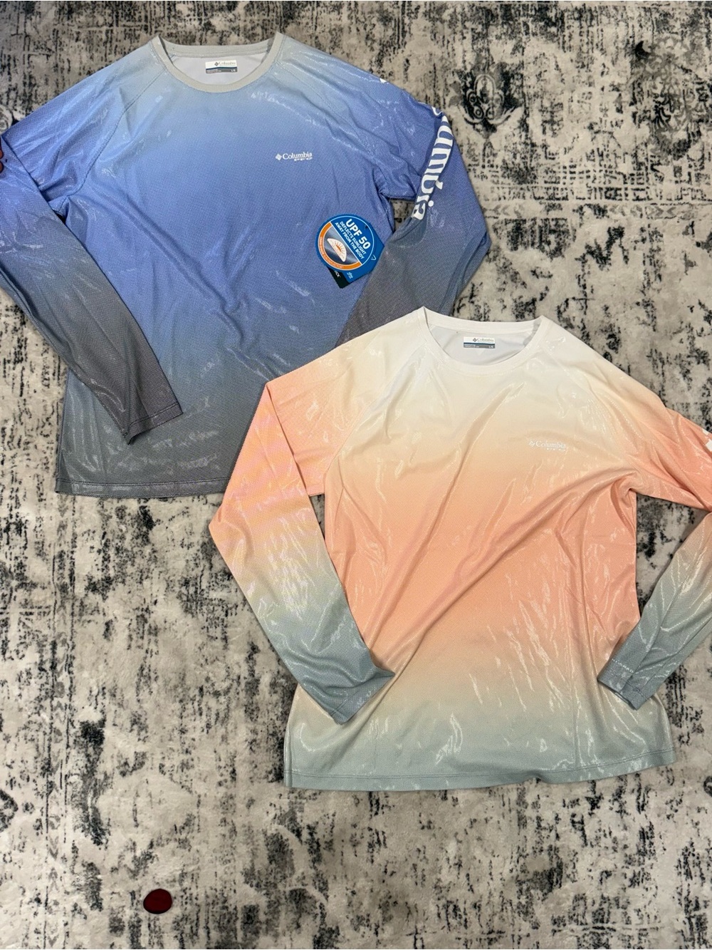 Columbia Ombre Long-Sleeve Sun Shirt - Blue & Peach